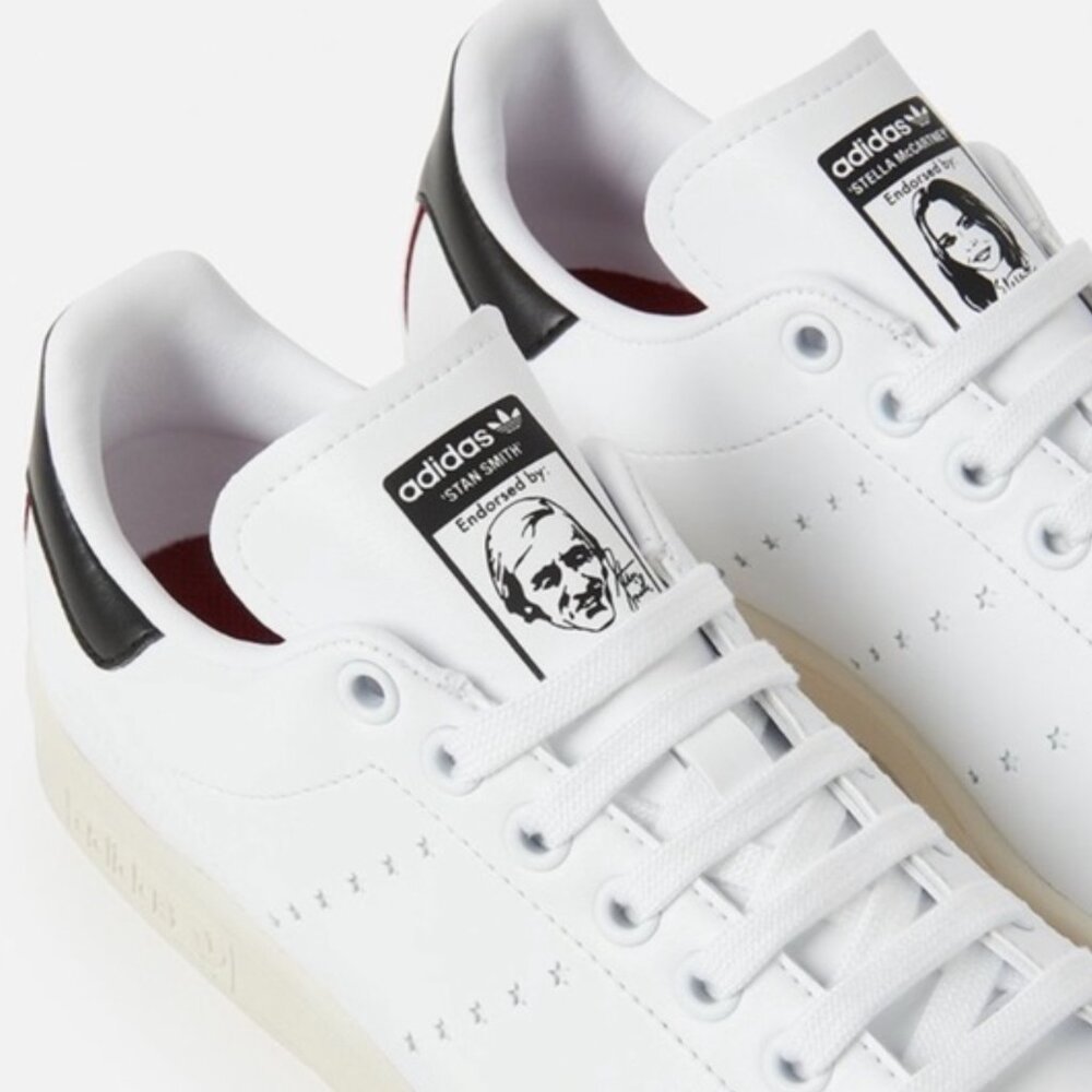 Aadidas Stella McCartney x White Stan Smith design sneakers Lace up leather